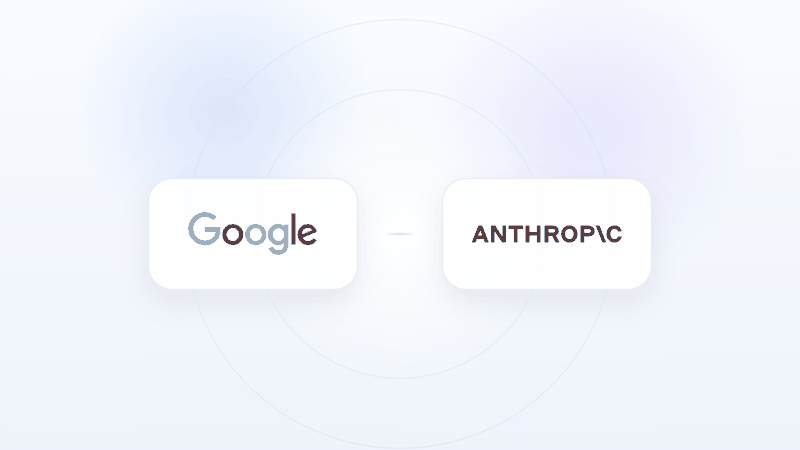 Google ve Anthropic yatırım anlaşmasını temsil eden yapay zeka altyapı temalı görsel